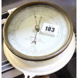 A Mining Circular Aneroid Barometer by Cameron of Kilmarnock steel cased with brass bezel 24cm,