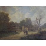 Norwich School (19th Century)Figures on a pathOil on canvas40cm x 50.5cm