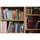 Ten shelves to include leather bindings, India, Africa and World interest, literature to include