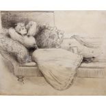 19th Century SchoolReclining MaidenInk drawing17cm x 20.5cm