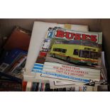 A quantity of assorted books and magazines to include Railway books, Bus annuals, popular