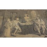 Set of Hogarth prints 'Marriage a-la-Mode' after William Hogarth, 39cm x 46.5cm (5)