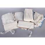 A collection of unused cotton lace edgings, comprising: different widths and designs, all on