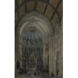 Manner of David Roberts (1796-1864)Interior of Amiens CathedralWatercolour, over graphite,