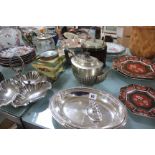 A mixed lot to include ceramics, plated ware, glass etc
