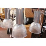 A pair of large industrial lights (sold as parts) 63cm high