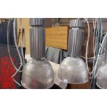 A pair of large industrial lights (sold as parts) 75cm high