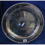 A plated circular tray, 35cm diameter