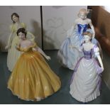 Four Royal Doulton 'Classics' figures 'Elizabeth' HN4426, with box and certificate, 'Suzanne'