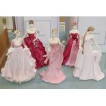 Five Coalport figures 'Perfect Moment' limited edition no. 3708 of 7500, with box and certifcate, '