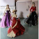 Three Coalport figures 'Kate' Limited edition 6232/7500, with box and certificate, 'Ladies of