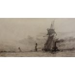 W.L.Wyllie (1851-1931)Ships off the coastEtchingSigned in pencil25cm x 39.5cm