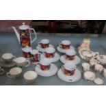 A Childs Nursery Rhyme 'Ride Cock Horse' 1950s tea set and others, 1950s/60s Poole pottery coffee