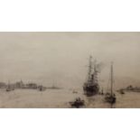 Roland Langmaid (1897-1956)'Portsmouth from Gosport'EtchingSigned in pencil19.5cm x 30cm