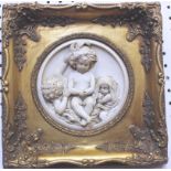 After Edward William Wyon (1811- 1885), a pair of circular plaques depicting putti in ornate frames,