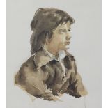 Frederick H. Brown (20th Century)Head and shoulders portrait of a boyWatercolourSigned in pencil