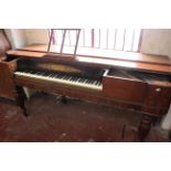A 19th Century mahogany square piano, Thomas Tomkison Dean St., stamped 'T. TOMKISON 8880' on turned