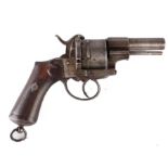 A Liege Manufactured Brevette 11mm Six-Shot Single-Action Pin-Fire Service Revolver by E. Lefalcheux