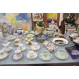 A quantity of decorative ceramics to include various cups and saucers, continental porcelain,