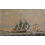 Samuel Owen (1768-1857)'British Men of War off Spithead 1790'WatercolourInitialled indistinctly