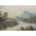 Henry Magenis (19th Century)'Angler by a Highland River'WatercolourSigned lower left