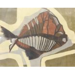 John Stops (20th Century)'Fossil Fish'LinocutArtists proof44cm x 53cm