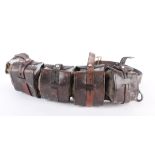 An Imperial German Great War Period Leather and Canvas Bandolier the five section belt with full