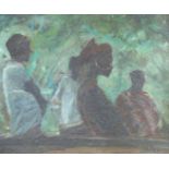 Neil Murison (b.1930)African womenOil on boardSigned lower right29cm x 36.5cm