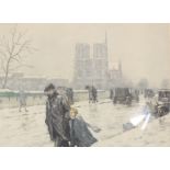 Tavik Frantisek Simon (Czech, 1877-1942)Parisian street sceneEtching and aquatintSigned in pencil to