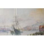 20th Century SchoolShips off dock with castle in backgroundWatercolourUnsigned18cm x 33cm;Another