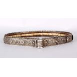 A Russian or Caucasian Ornate Silver Belt, 19th Century each of the fifteen-leather backed cast