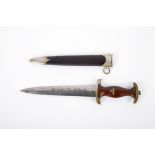 A Model 1933 SA Service Dagger the blade with etched motto, nickel silver grip fittings, the cross-