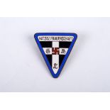 A Second World War German National Socialist Women's Service Enamelled Badge with black background