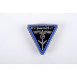 A Second World War German National Socialist Women's Service Enamelled Badge with blue border,