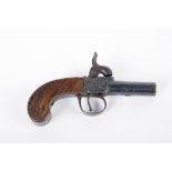 A Percussion Pocket Pistol by T. Jones of Wrexham Circa 1820 with turn-off barrel, the action signed