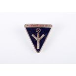 A Second World War Deutsches Frauenwerk Enamel Lapel Badge marked to reverse 'RZM M1/8' complete