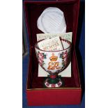 A Royal Doulton Wemyss Centenary Presentation Goblet and Presentation box, dated 1980, limited