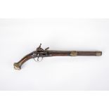 An Ottoman Miquelet-Lock Holster Pistol, late 18th Century with tapering 33cm staged barrel,