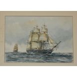 M. G. Pearson (20th Century)Ships off the coastWatercolourSigned23.5cm x 33cm