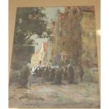 Thomas William Morley (1859-1925)Religious ProcessionWatercolourSigned and dated '0936.5cm x 26.5cm