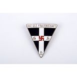 A Second World War German 'Nat. Soz. Frauenschaft' Leaders Enamel Badge red black & white on gilt,