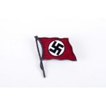 A Second World War German NSDAP Enamel Flag Lapel Badge complete with pin and catch, 25mm long