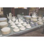 A quantity of glassware and china ware to include part services, stoneware etc