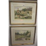 Christopher Wyndham Hughes (1881 - 1961) 'Upper and Lower Slaughter'Watercolours, a pairSigned27cm x