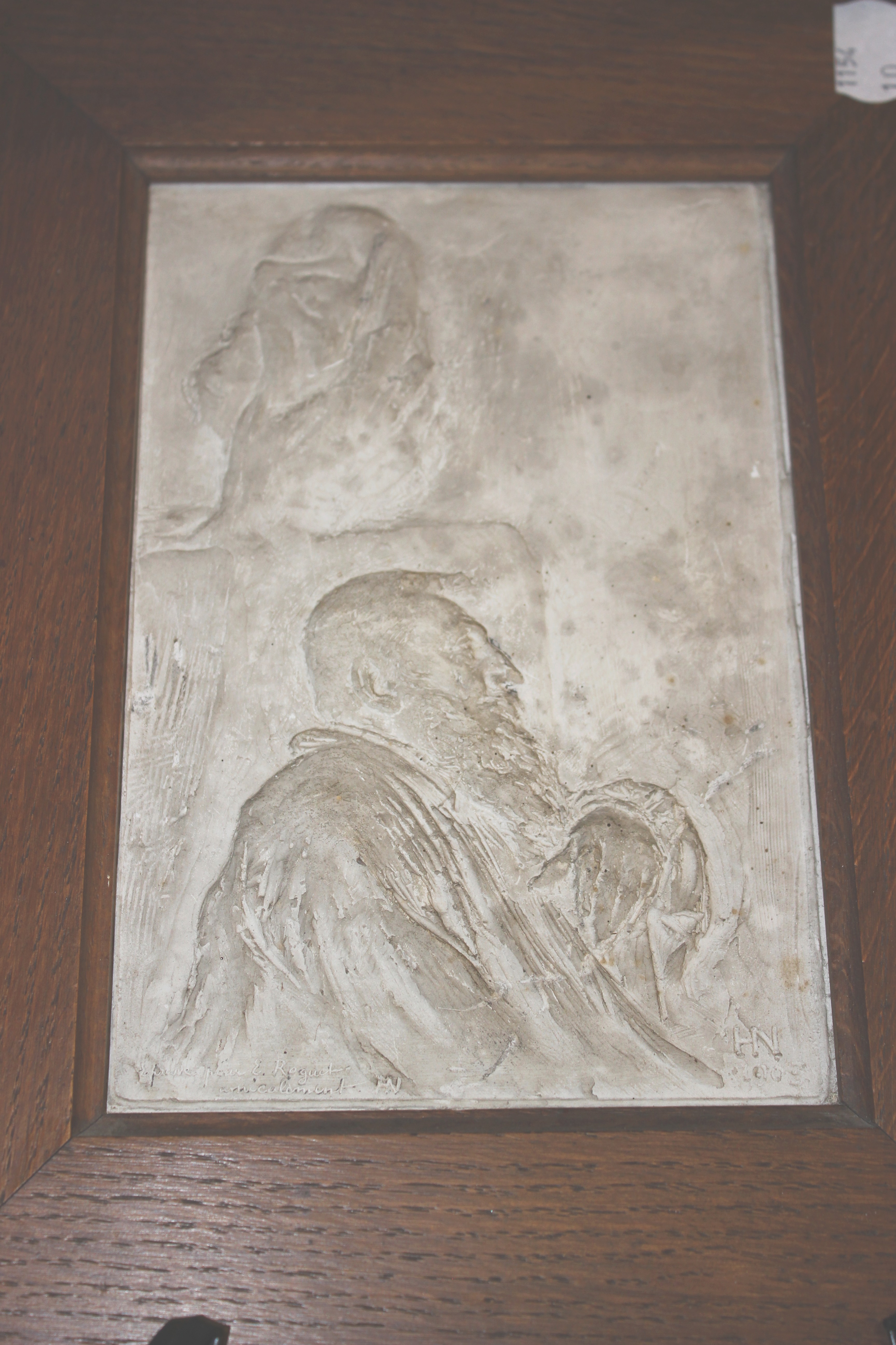 French School ()Portrait of Rodin () inscribed '….fait() pour E Raguet, amicailment HN' and signed