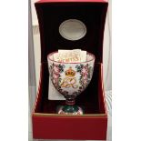 A Royal Doulton Wemyss Centenary Presentation Goblet and Presentation box, dated 1980, limited