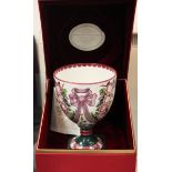 A Royal Doulton Wemyss Centenary Presentation Goblet and Presentation box, dated 1980, limited