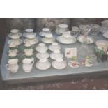 A quantity of mixed ceramics and glassware to include a Ridgeway service, tea sets, Victorian