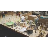 A mixed lot to include 20th Century glassware, china and metalware (qty)