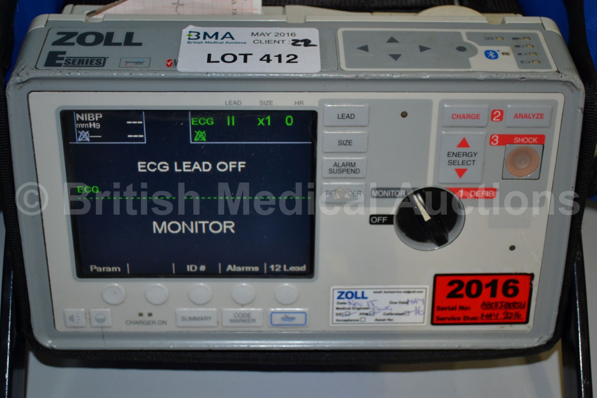 Zoll E Series Defibrillator / Monitor with NIBP, C - Image 2 of 4